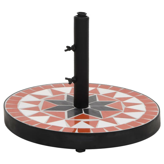 vidaXL Parasol Base Terracotta and White Round 12 kg