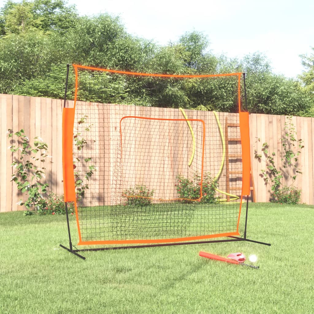 vidaXL Portable Baseball Net Red&Black 219x107x212 cm Steel&Polyester