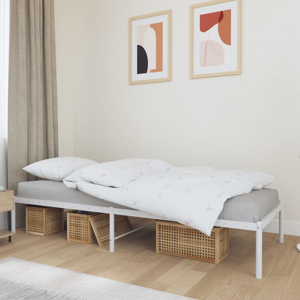 vidaXL Metal Bed Frame White 80x200 cm