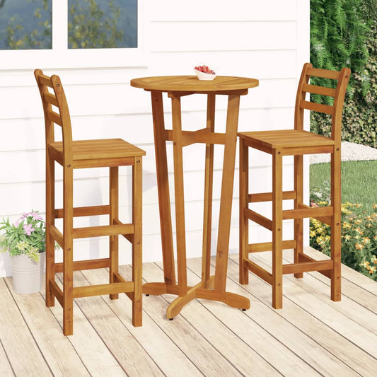 vidaXL 3 Piece Garden Dining Set Solid Wood Acacia