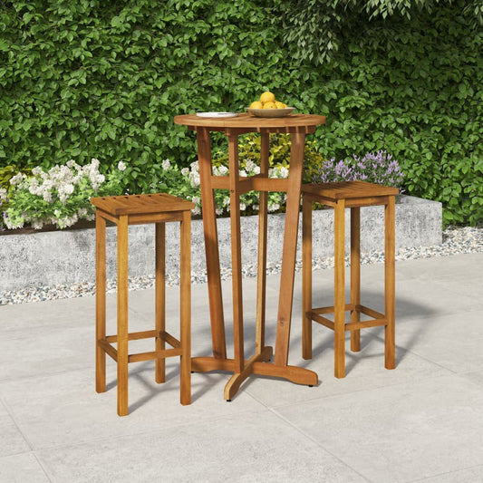 vidaXL 3 Piece Garden Dining Set Solid Wood Acacia