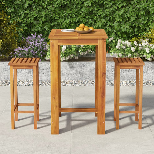 vidaXL 3 Piece Garden Dining Set Solid Wood Acacia
