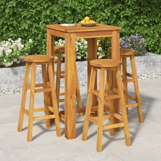 vidaXL 5 Piece Garden Dining Set Solid Wood Acacia