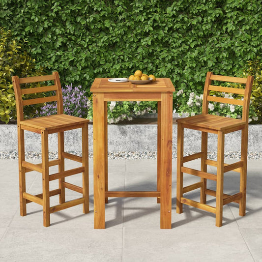 vidaXL 3 Piece Garden Dining Set Solid Wood Acacia