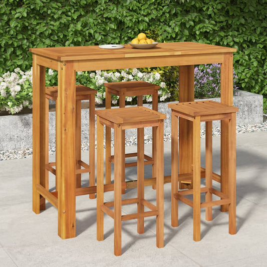 vidaXL 5 Piece Garden Dining Set Solid Wood Acacia