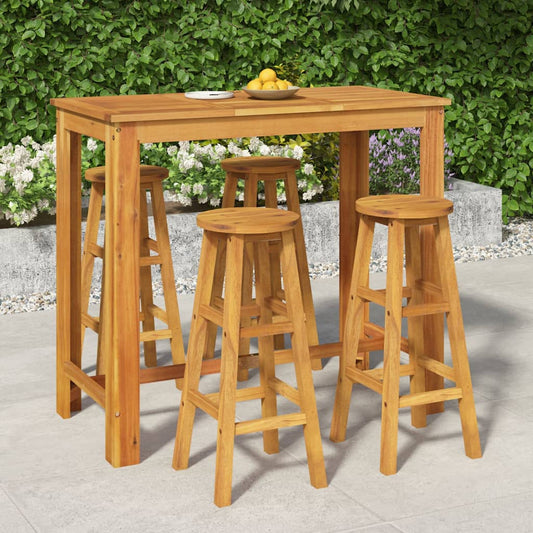 vidaXL 5 Piece Garden Dining Set Solid Wood Acacia
