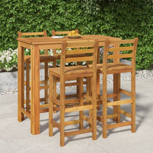 vidaXL 5 Piece Garden Dining Set Solid Wood Acacia