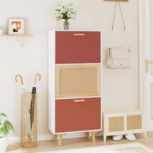 vidaXL Shoe Cabinet White 52x25x120 cm Engineered Wood