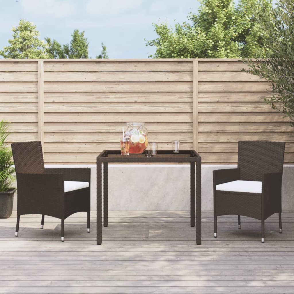 vidaXL Garden Chairs with Cushions 2 pcs Brown Poly Rattan