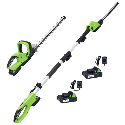 vidaXL 2 Piece Cordless Garden Power Tool Set with Chargers&Batteries
