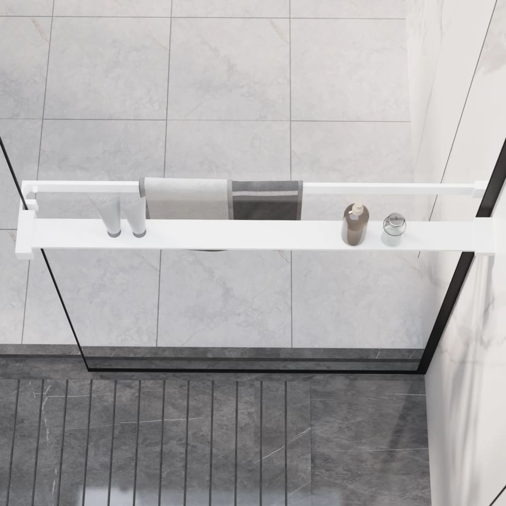 vidaXL Shower Shelf for Walk-in Shower Wall White 80 cm Aluminium