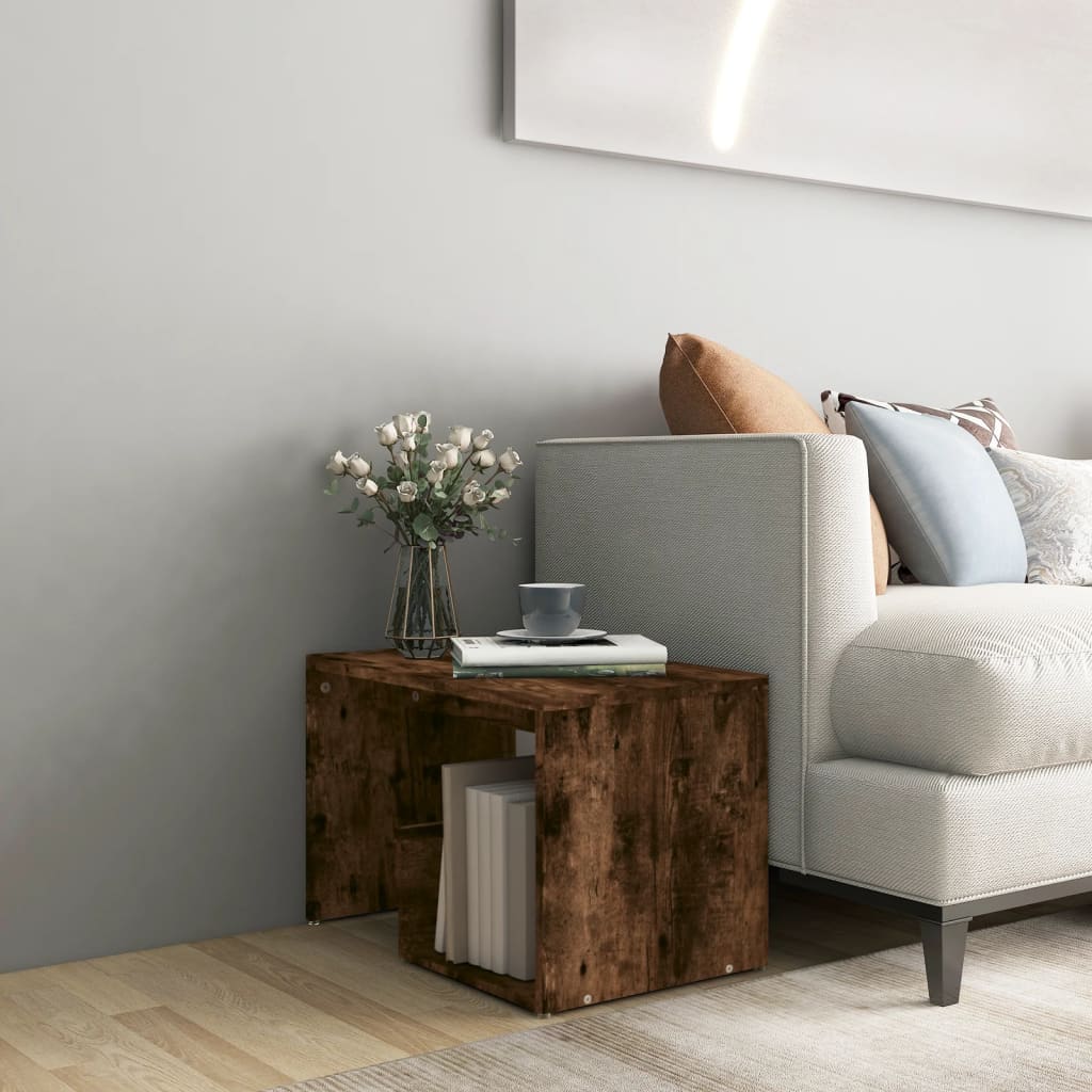 vidaXL Side Table Smoked Oak 59x36x38 cm Engineered Wood