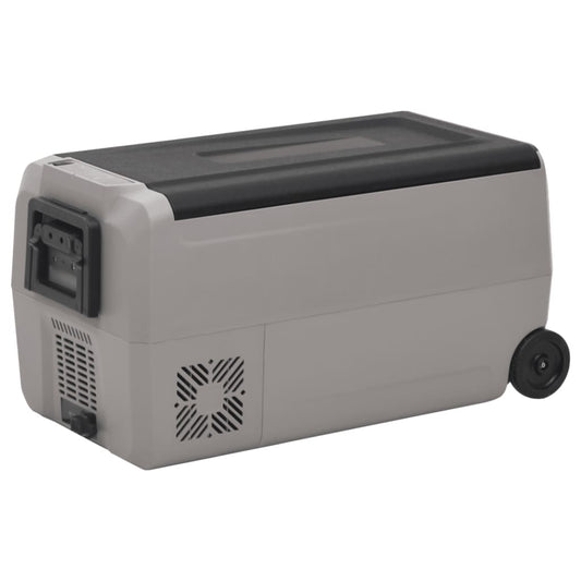 vidaXL Cool Box with Wheel and Handle Black&Grey 60 L PP&PE