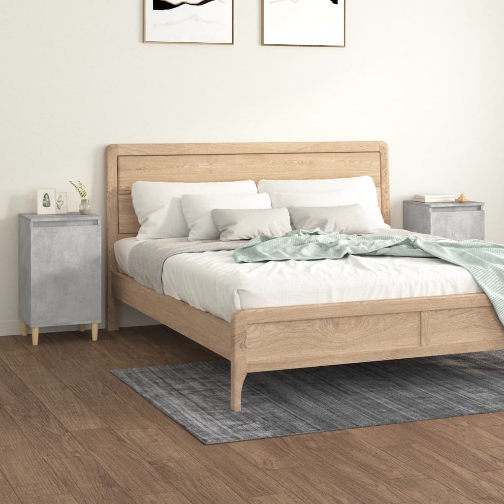 vidaXL Bedside Cabinets 2 pcs Concrete Grey 40x35x70 cm Engineered Wood