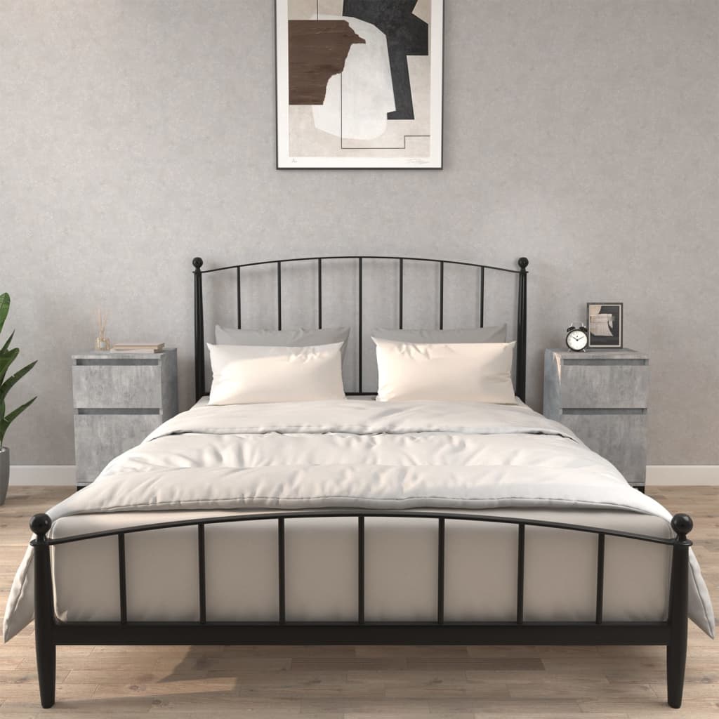 vidaXL Bedside Cabinets 2 pcs Concrete Grey 40x35x70 cm