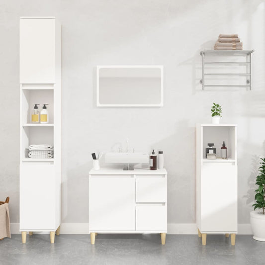 vidaXL Bathroom Cabinet White 30x30x190 cm Engineered Wood