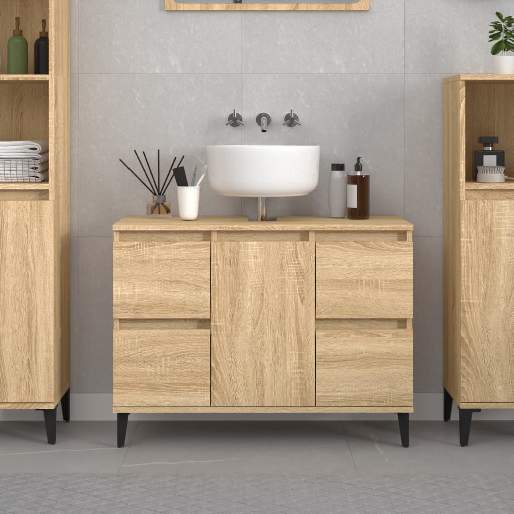 vidaXL Sink Cabinet Sonoma Oak 80x33x60 cm Engineered Wood