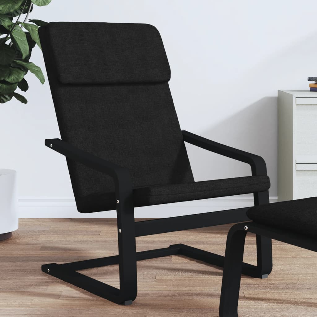 vidaXL Relaxing Chair Black Fabric