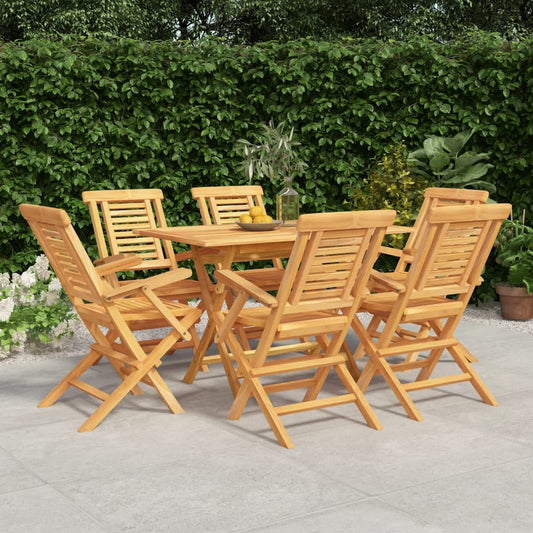 vidaXL 7 Piece Garden Dining Set Solid Wood Teak