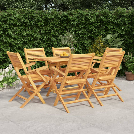 vidaXL 7 Piece Garden Dining Set Solid Wood Teak
