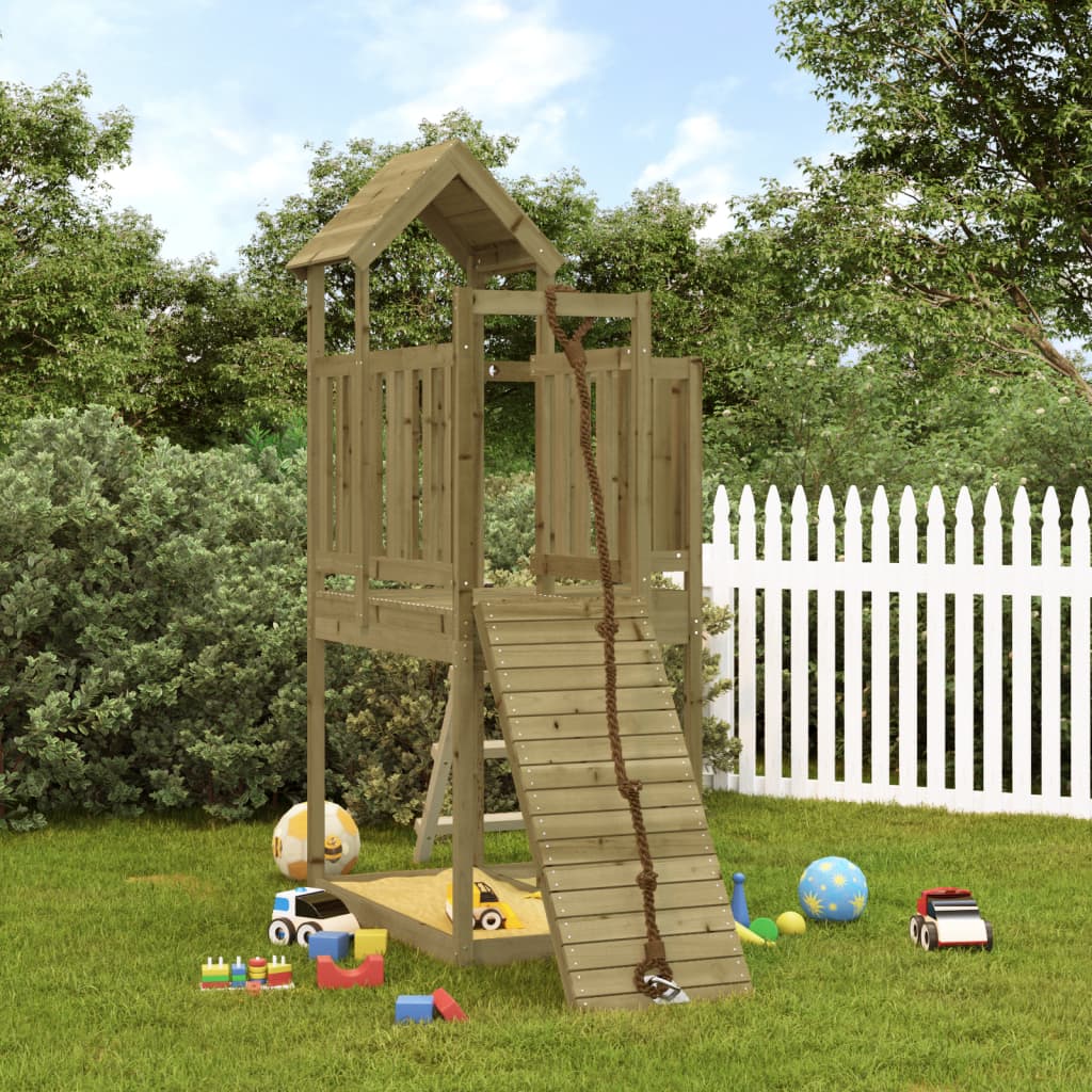 vidaXL Playhouse with Climbing Wall Impregnated Wood Pine