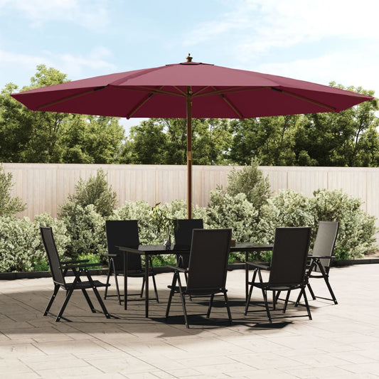 vidaXL Garden Parasol with Wooden Pole Bordeaux Red 400x273 cm