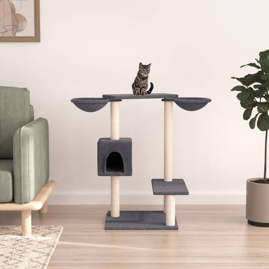 vidaXL Cat Tree with Scratching Posts Dark Grey 82 cm