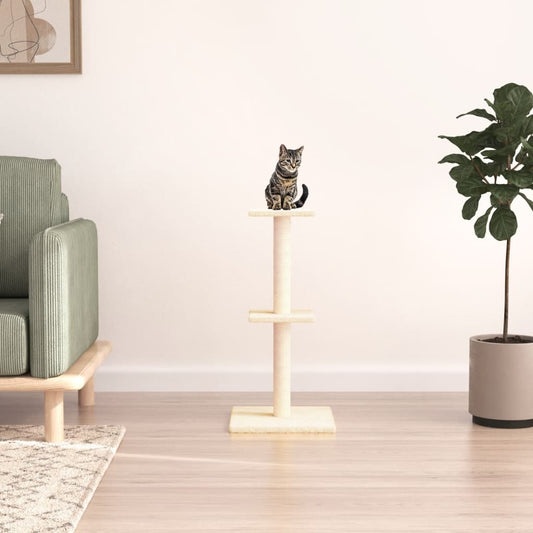 vidaXL Cat Tree with Sisal Scratching Posts Cream 73 cm
