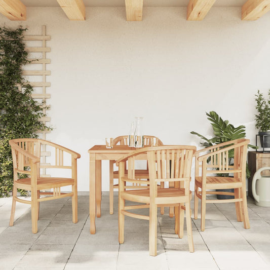vidaXL 5 Piece Garden Dining Set Solid Wood Teak