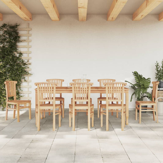vidaXL 9 Piece Garden Dining Set Solid Wood Teak