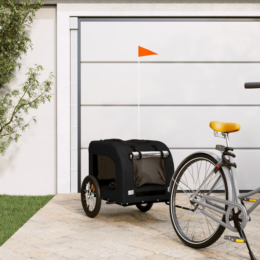 vidaXL Dog Bike Trailer Black Oxford Fabric and Iron