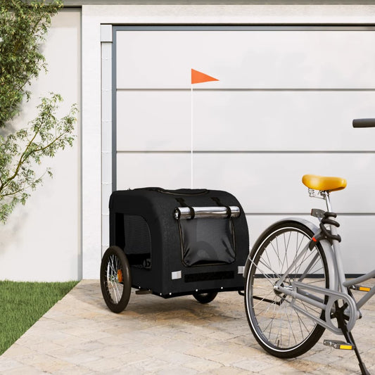 vidaXL Dog Bike Trailer Black Oxford Fabric and Iron
