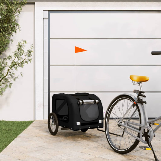 vidaXL Dog Bike Trailer Black Oxford Fabric and Iron