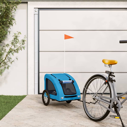 vidaXL Dog Bike Trailer Blue Oxford Fabric and Iron