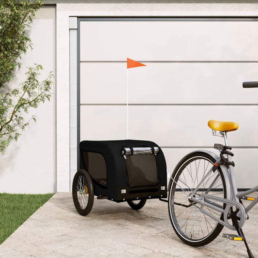 vidaXL Dog Bike Trailer Black Oxford Fabric and Iron