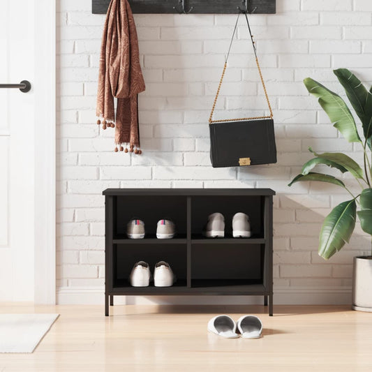 vidaXL Shoe Cabinet Black 69x35x50 cm Engineered Wood