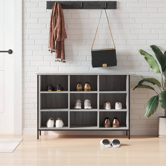 vidaXL Shoe Cabinet Grey Sonoma 100x35x70 cm Engineered Wood