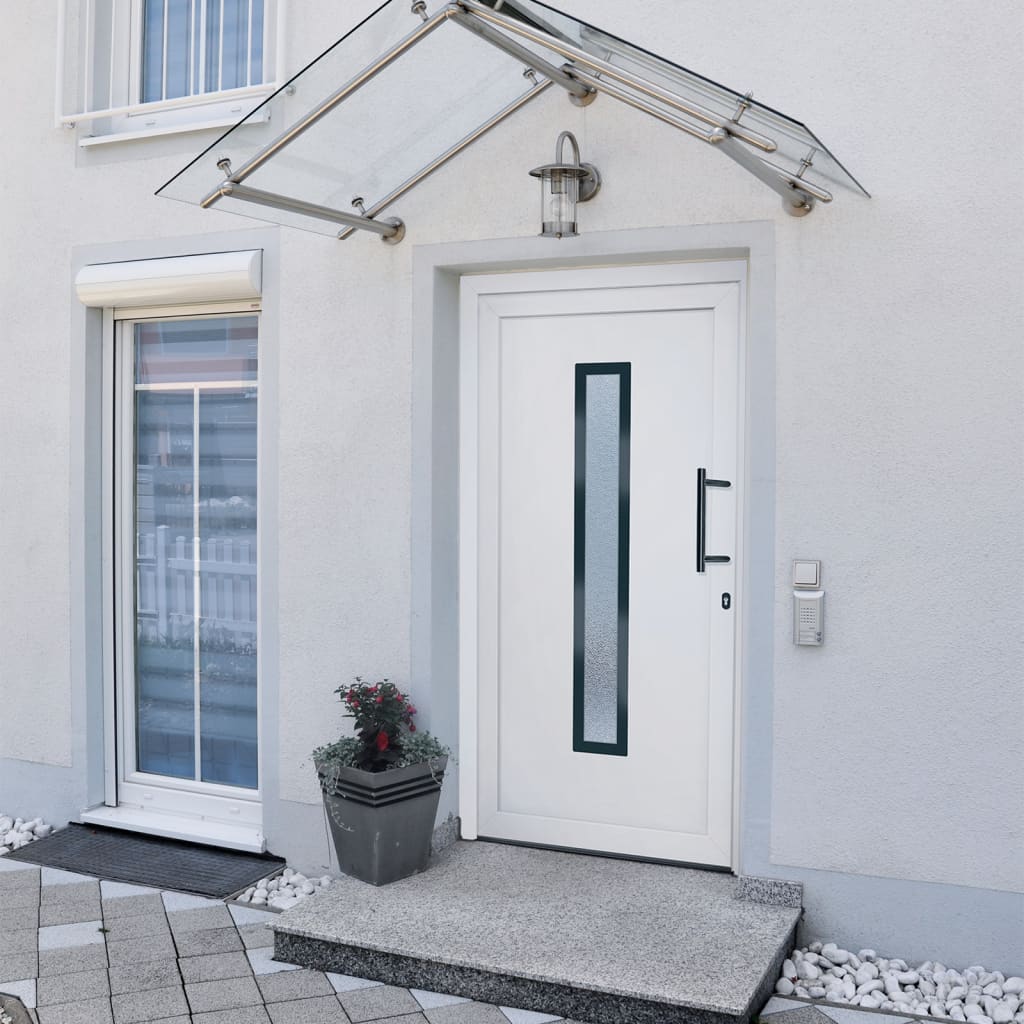 vidaXL Front Door White 108x208 cm PVC