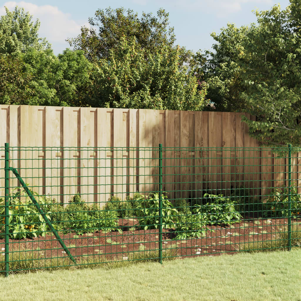 vidaXL Wire Mesh Fence with Flange Green 1.1x10 m