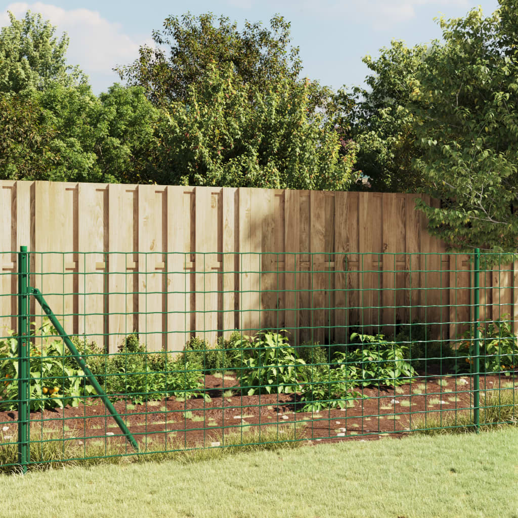 vidaXL Wire Mesh Fence with Flange Green 0.8x25 m