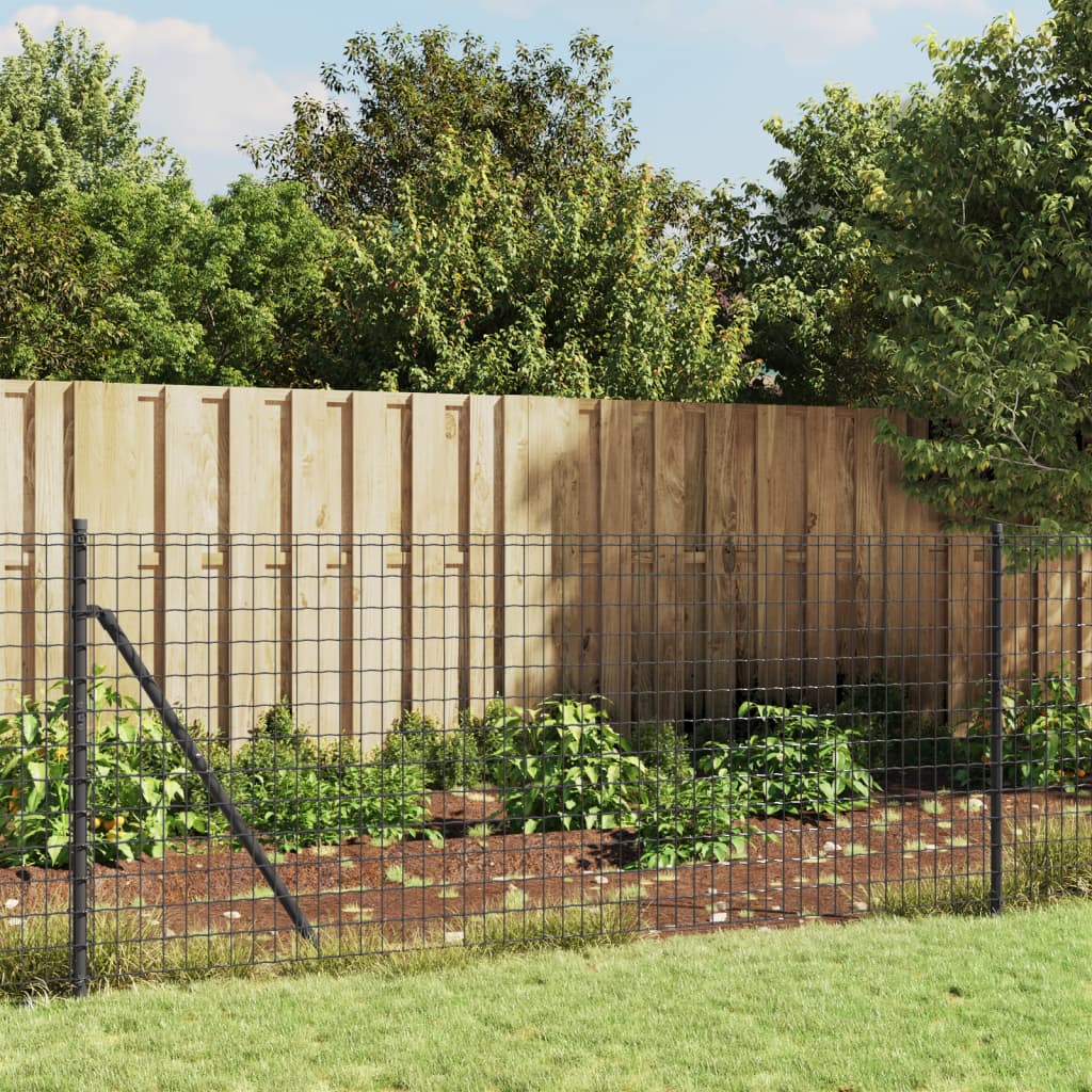vidaXL Wire Mesh Fence with Flange Anthracite 0.8x25 m