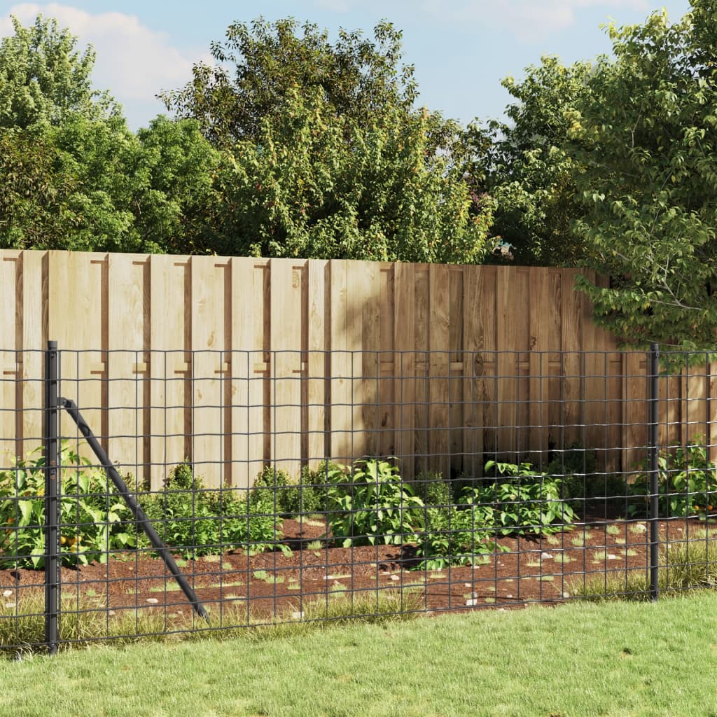 vidaXL Wire Mesh Fence with Flange Anthracite 1x10 m