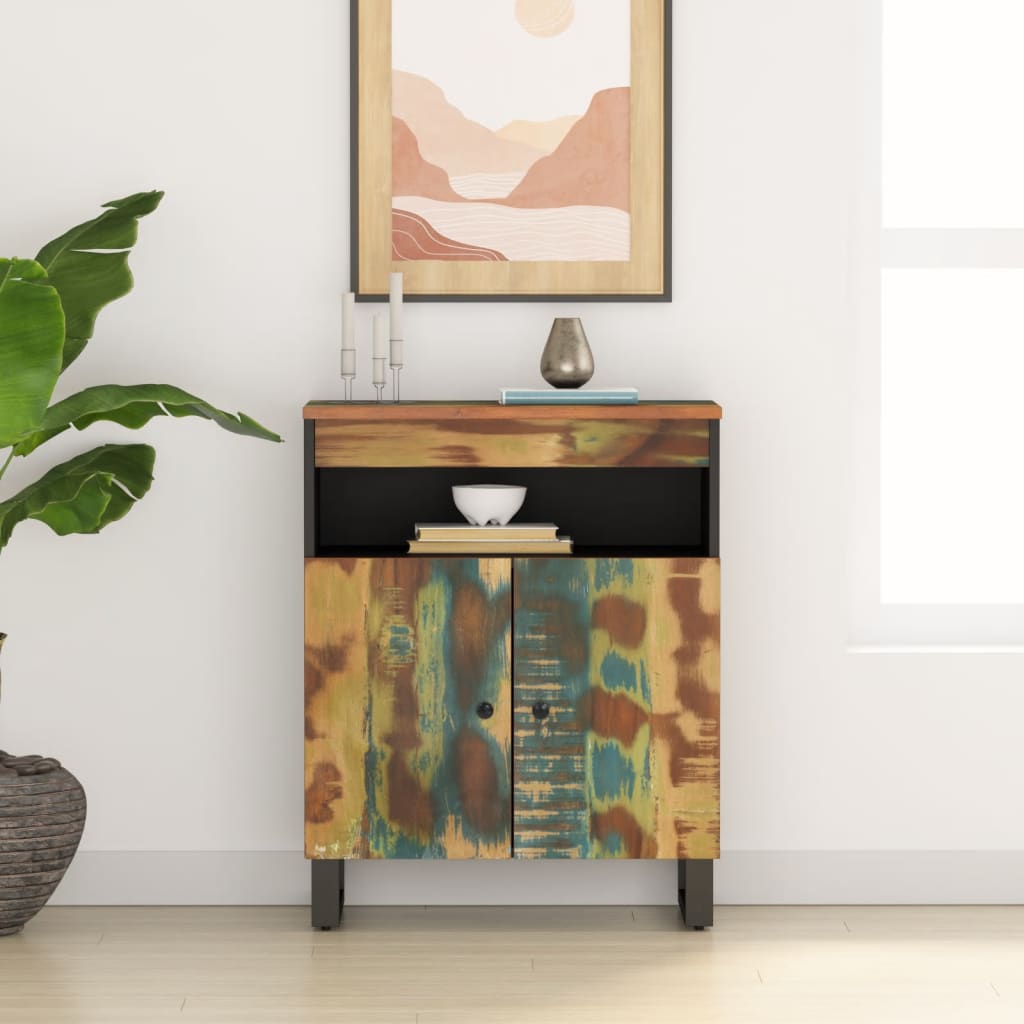 vidaXL Sideboard with 2 Doors 60x33x75 cm Solid Wood Reclaimed