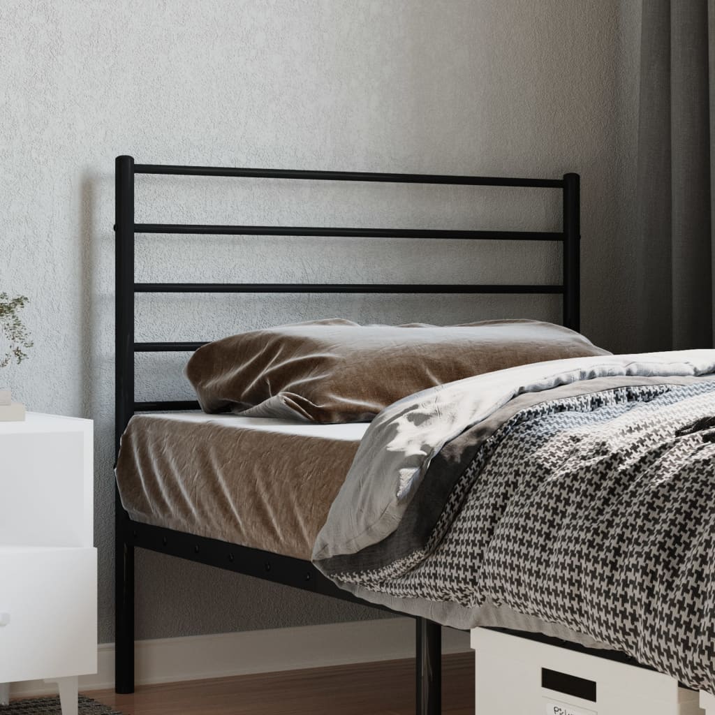 vidaXL Metal Headboard Black 80 cm
