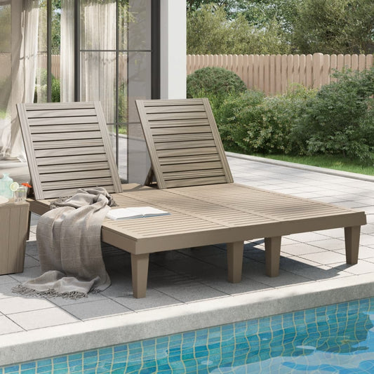 vidaXL Double Sun Lounger Light Brown 155x138x83 cm Polypropylene