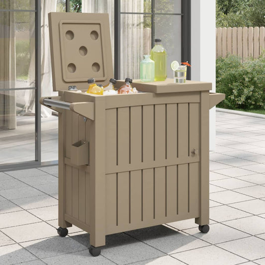 vidaXL 3-in-1 Serving Cart Light Brown Polypropylene