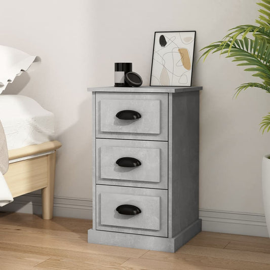 vidaXL Bedside Cabinet Concrete Grey 39x39x67 cm Engineered Wood