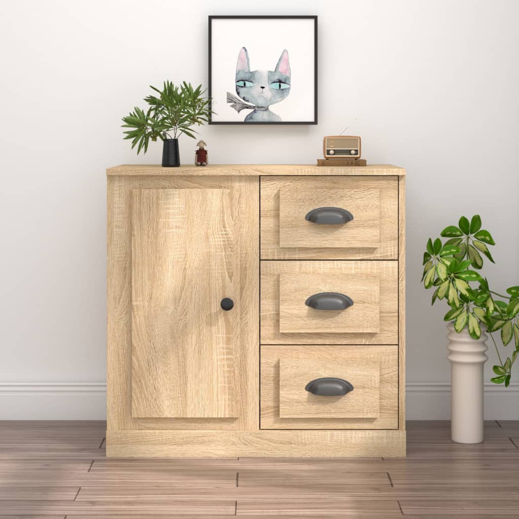 vidaXL Sideboard Sonoma Oak 70x35.5x67.5 cm Engineered Wood