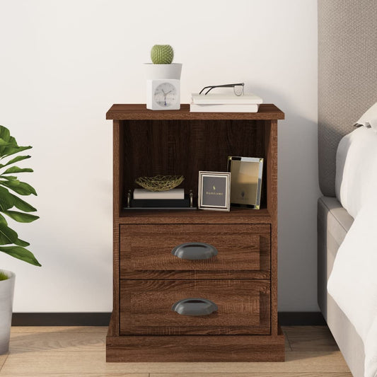 vidaXL Bedside Cabinet Brown Oak 43x36x60 cm