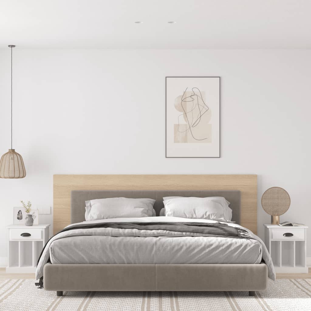 vidaXL Bedside Cabinets 2 pcs White 43x36x50 cm